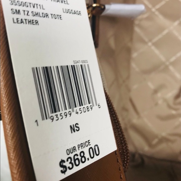 Michael kors jet set travel tote brown leather bag - Picture 7 of 8